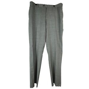 Egara Mens Gray Wool Dress Pants Size 34 Waist Trousers Tweed Business Classic